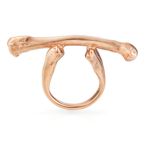 Rose Gold Magpie Bone Ring