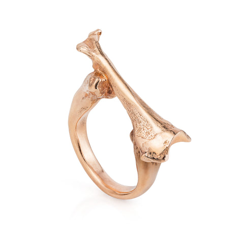 Rose Gold Little Magpie Bone Ring